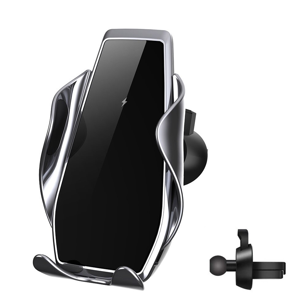 15W Qi Wireless Car Charger Automatische Spannen Snel Opladen Air Vent Mount Houder Voor Iphone 12 11 Xs Xr X 8 Samsung S20 S10 S9: 15W Air Vent Silver