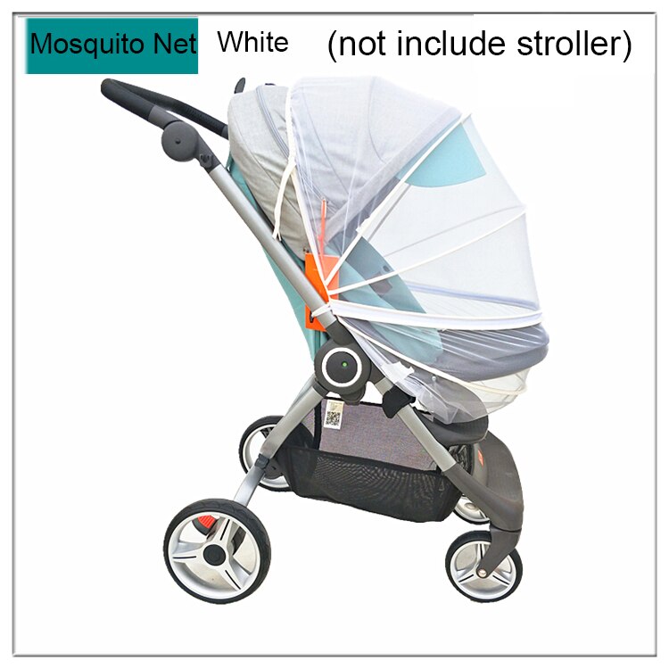 Baby klapvogn tilbehør forreste kofanger armlæn sæde udvide fodplade fodplade myggenet til stokke scoot barnevogn: Myggenet hvid