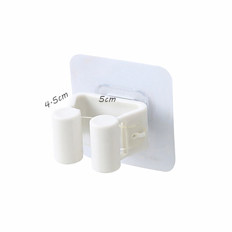 AIBODUO 5pcs Nordic solid color abs mop rack plastic no-punch bathroom hook light color broom hanger seat mop clip multifunction