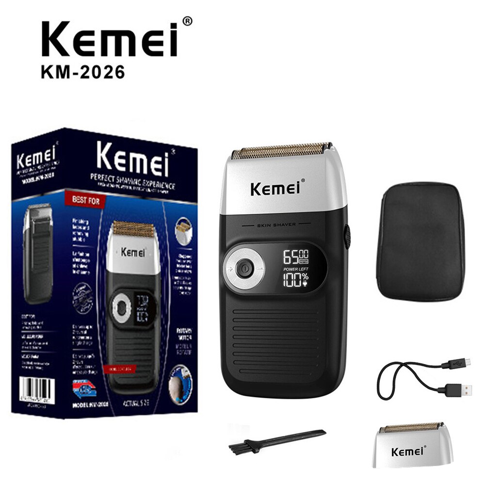 KM-T9/2026/1974 T Outliner mower KEMEI rasoir électrique Rechargeable tondeuse à barbe électrique Machine à raser pour hommes barbe rasoir humide-sec double usage lavable KM-T9: KM-2026