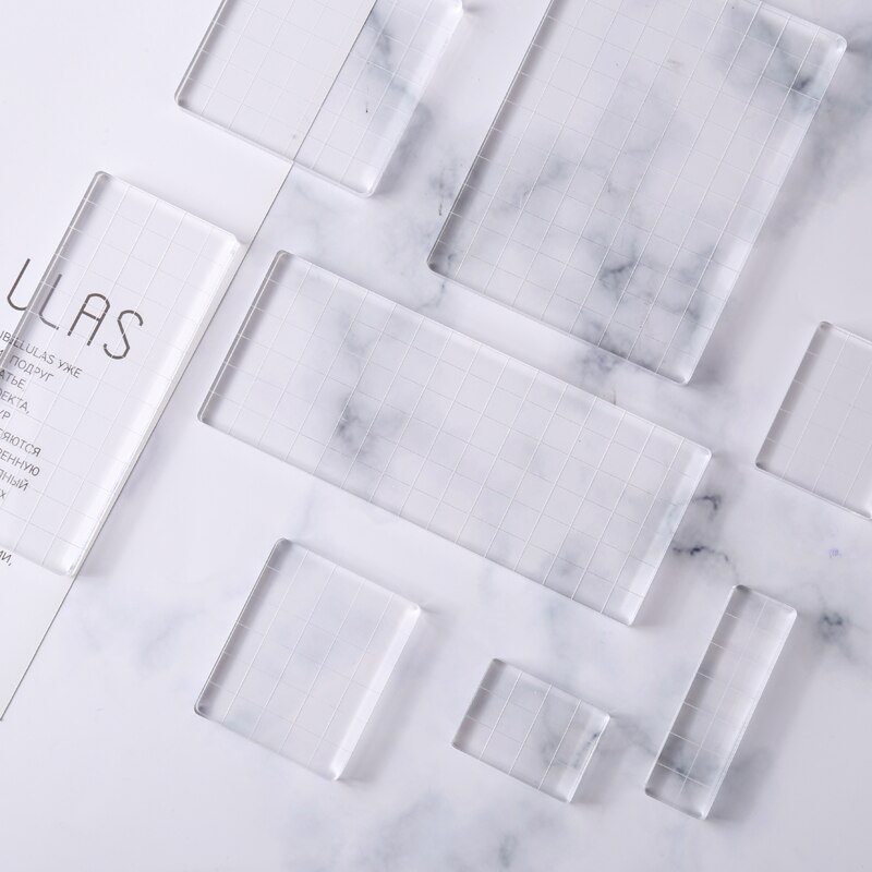Clear Acrylic Stamp Block High Transparency Acrylic Block for Transparent Seal Stamp DIY Scrapbooking Photo Album Decorative