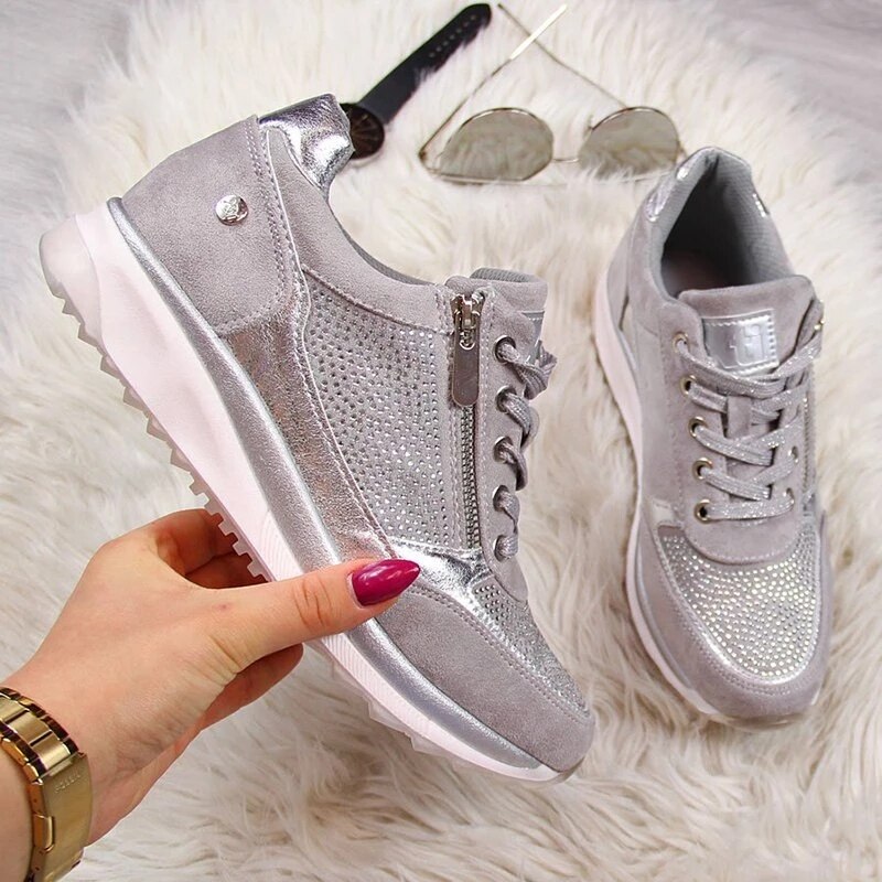 Litthing Women Shoes Sneakers Zipper Platform Trainers Casual Lace-Up Tenis Feminino Zapatos De Mujer Womens Sneakers