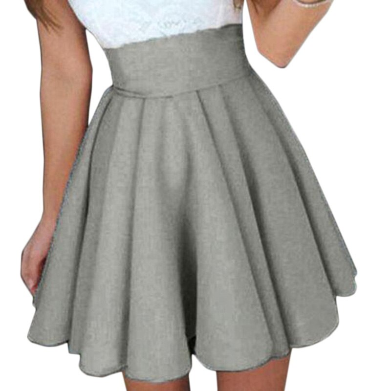 Zomer Sexy Tennis Rok Voor Meisje Sport Rok Korte Skater Mode Vrouwelijke Effen Kleur Mini Geplooide Strand: grey / S