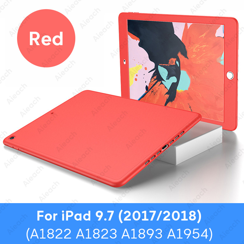 Cubierta completa 360 ° para iPad Funda con Protector de pantalla suave Funda para iPad 10,2 7th 9,7 6th generación Funda: 2017 2018 9.7 Red