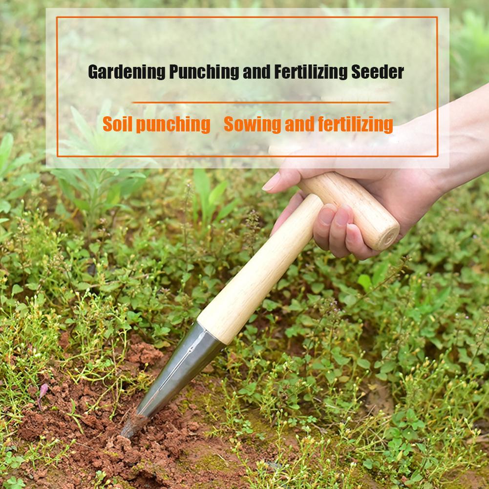 1pc Gardening Punching Hole Puncher And Fertilizing Seeder Gardening Hole Puncher Tool for Home Planting Soil Punching
