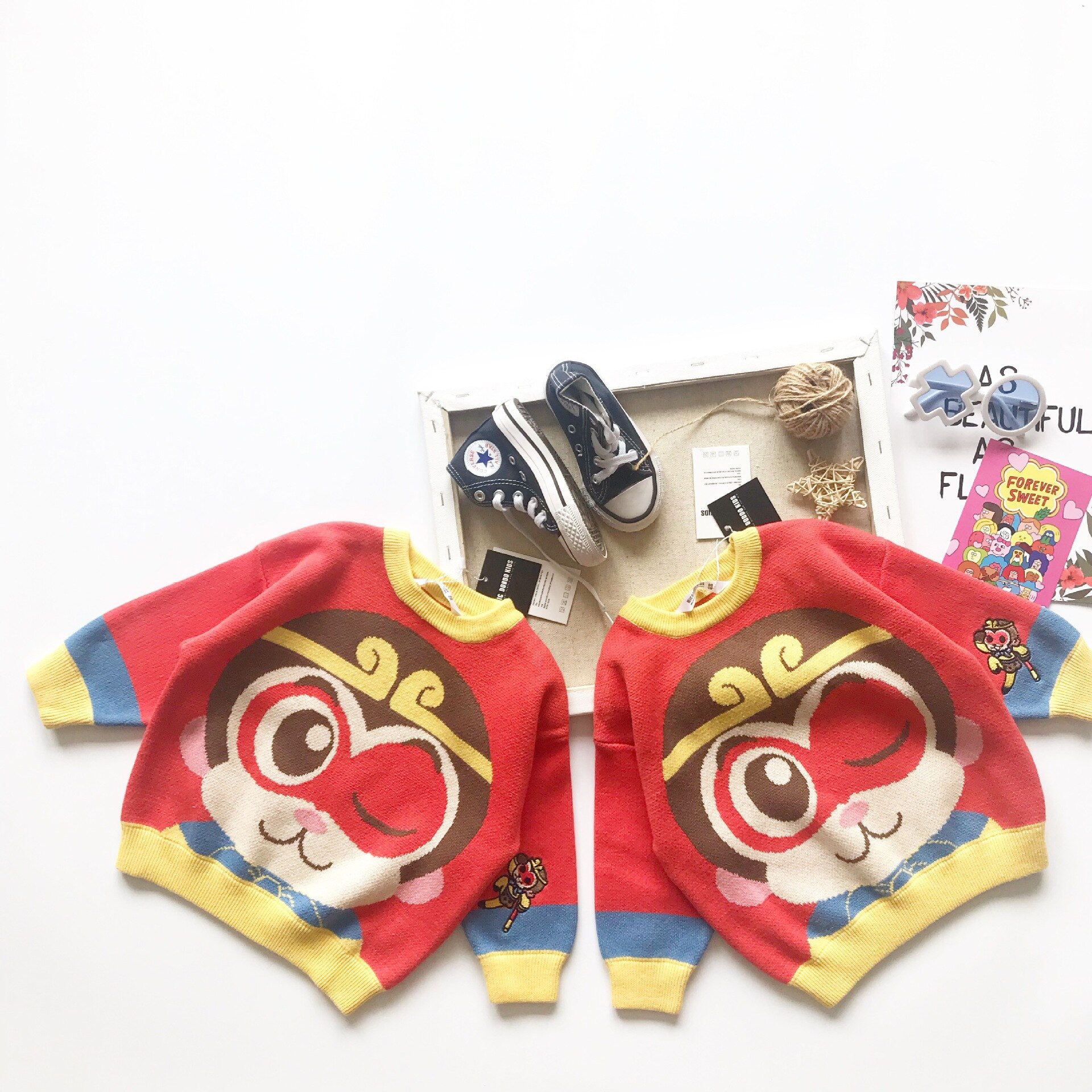Pull en tricot petit singe pour enfants