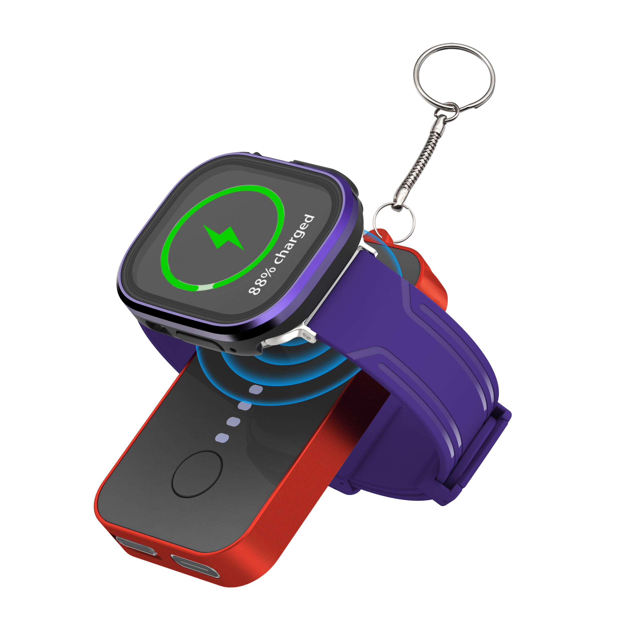 Magnetisk trådlös laddare för apple watch 10 9 8 7 6 5 4 se 1200 mah bärbar usb typ c magnetisk snabbladdare för iwatch ultra 2: Kolsvart