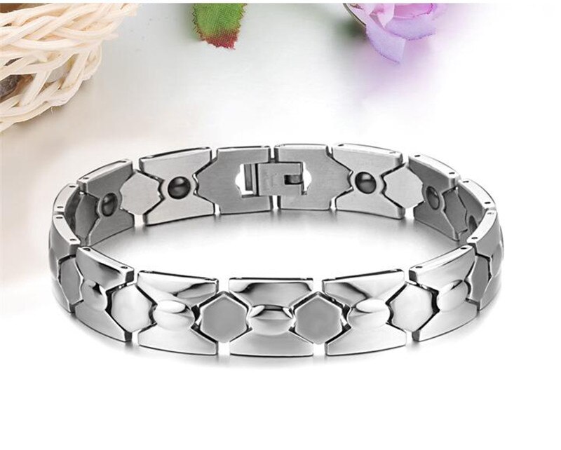 Modyle-Bracelet en acier inoxydable 316L, coréenne, de pierres au Germanium, magnétique de santé, modèle