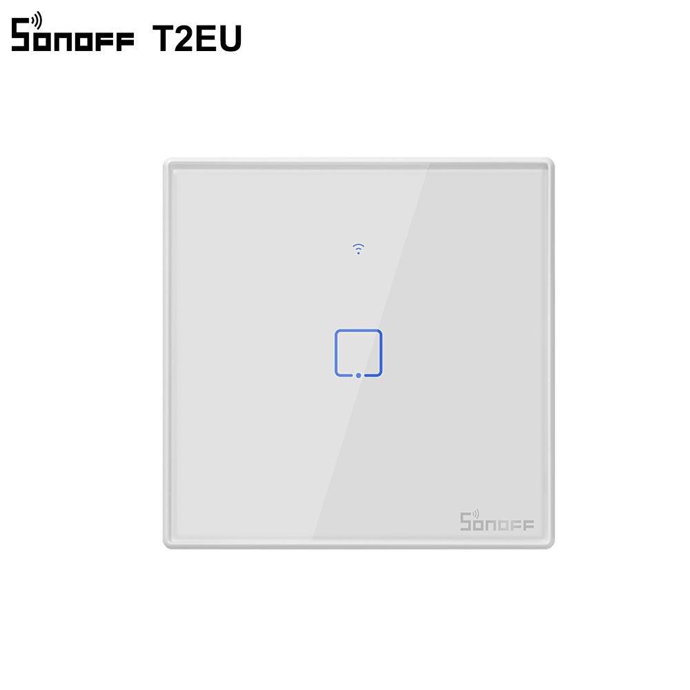 SONOFF T2EU TX inteligente Wifi pared Interruptor táctil con frontera casa inteligente 1/2/3/banda 433 RF /Control de voz/aplicación/táctil funciona con Alexa