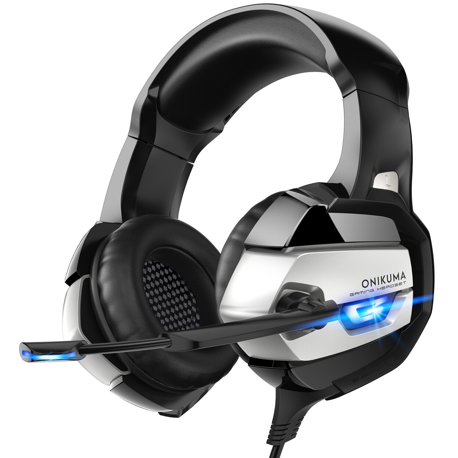 ONIKUMA K5 Gaming Headphones Deep Bass Stereo game Headset with Mic LED light for Laptop Computer PC PS4 Xbox