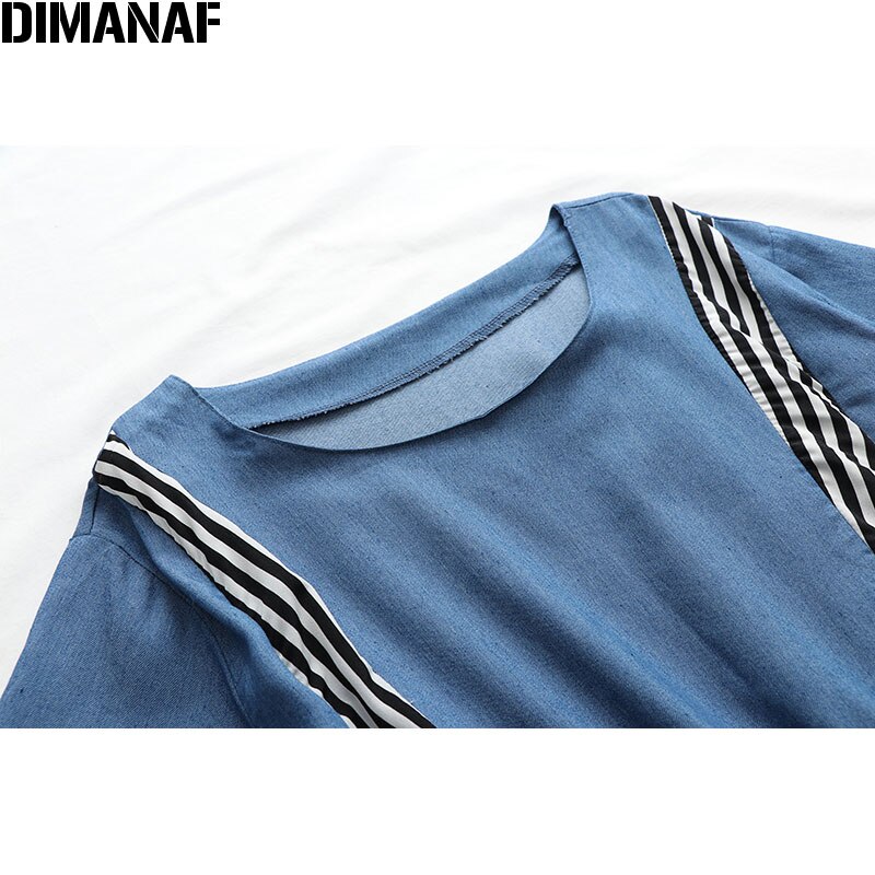 Dimanaf de verano vestido de mujer de gran tamaño a rayas con empalme plisado Vestidos de señora Casual suelto de talla grande ropa femenina vestido de verano