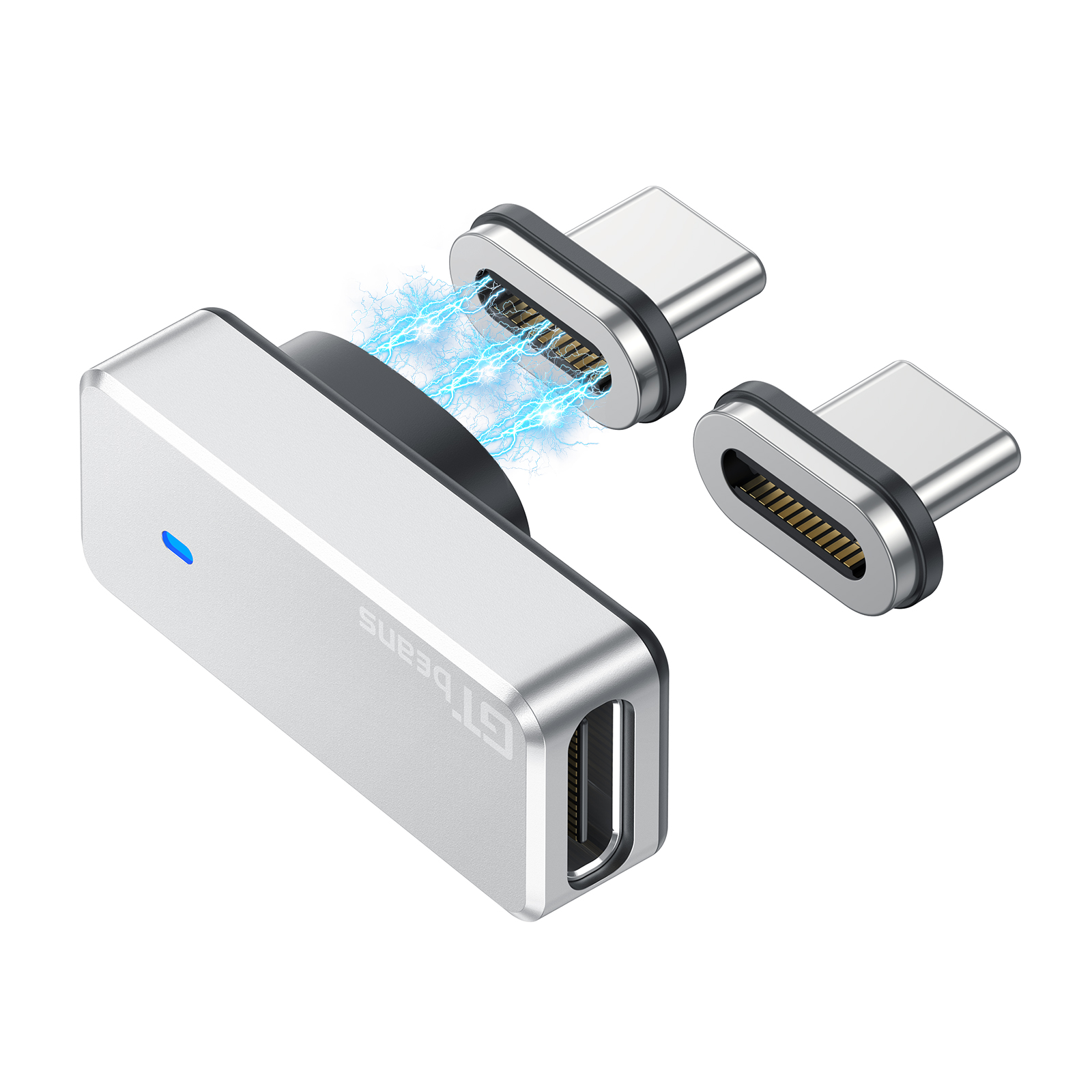 USB C Magnetic Adapter 24pins USBC 4.0 Gen 2 40Gbps Type-C Connector 140w Fast charge Data transfer 4k @60hz Video output Type C: grey