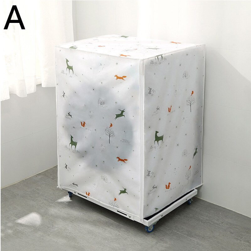 Hem tvättmaskin förvaringsarrangör tecknad dammöverdrag tvättmaskin lock vattentät skyddskåpa organisation: 01