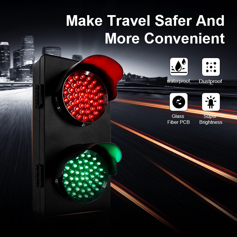 100mm Steel Case Mini Red Green LED Traffic Lights