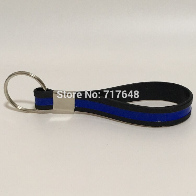 1 pc dünne blaue linie keychain armband silikon armbänder freies