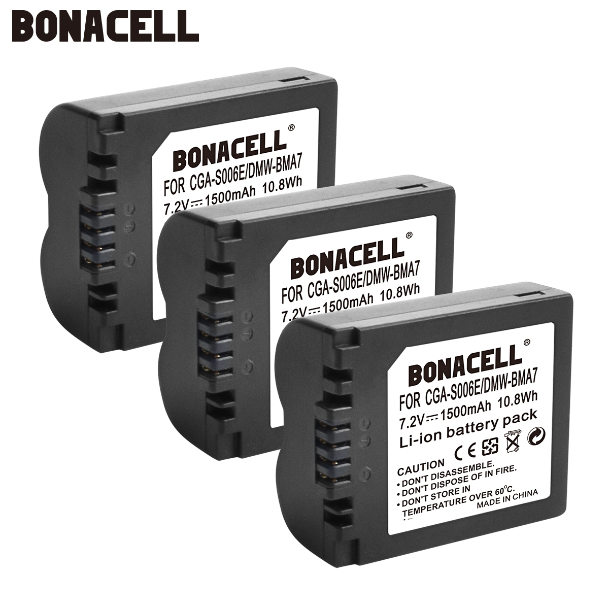 Bonacell 1500mAh CGA-S006 CGR CGA S006E S006A S006 DMW-BMA7 Camera Batterij voor Panasonic DMC FZ7 FZ8 FZ18 FZ28 FZ50 FZ30 L50