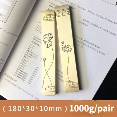 Brass Paperweight Paper Press Paperweights Carving Calligraphy Painting Paperweights Chinese Style Lotus Pattern Metal Ornaments