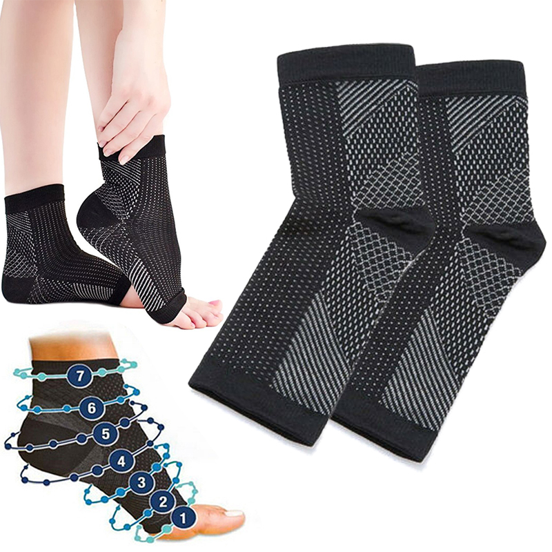 1 PCS Ankle Foot Elastic Compression Wrap Sleeve Bandage Brace Support Protection Sports Relief Pain Foot Sport Accessories 7