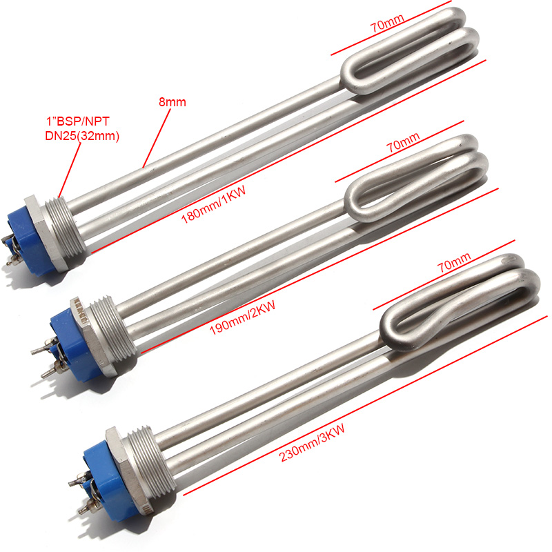220V-240V Heating Element 1&amp;quot;BSP DN25 Screw in Type Water Immersion Heater for Water Boiler All 304SUS