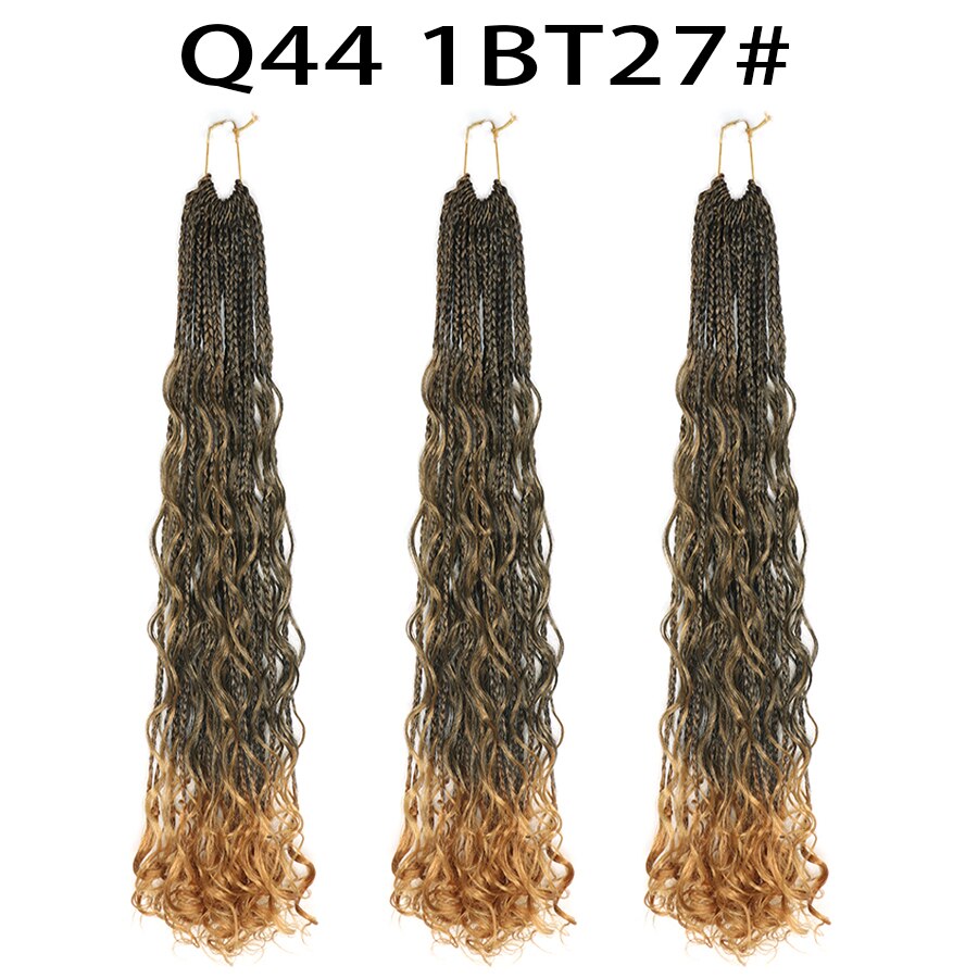 LISI HAIR Crochet Box Braids 22Strands Crochet Hair Bundles Synthetic Hair Extensions Braiding Hair Blonde Balck Grey Red Brown: 1B/30HL