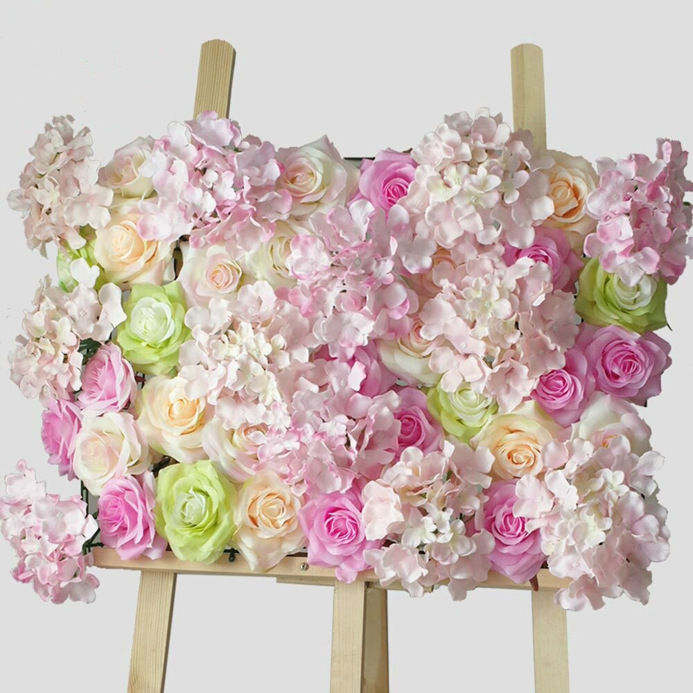40 x 60cm kunstig silke rose hortensia blomst væg romantisk bryllupsfotografering rekvisitter foto diy baggrund paneler dekoration