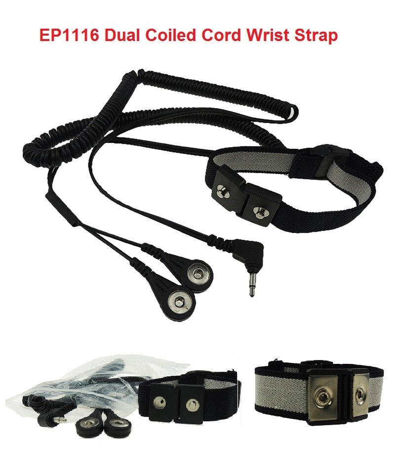 thumbnail interactive-video image 1 of Adjustable Anti-Static ESD Wrist Strap With 6ft Grounding Cord & Alligator Clip 1 of 5