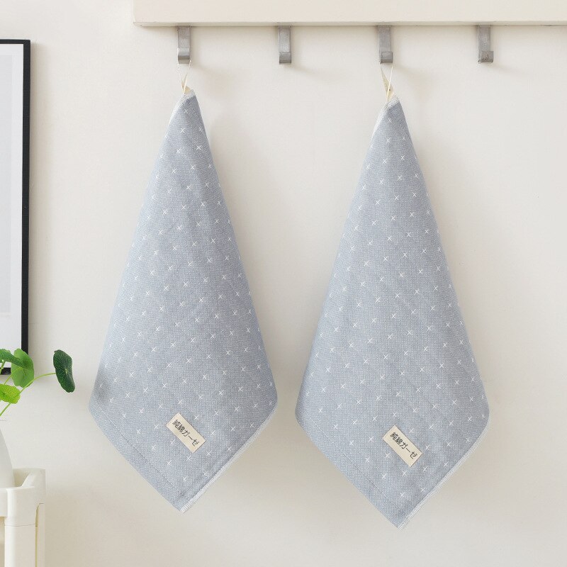 Square Towel Pure Cotton Geometric Printed Thicken Soft Towels Good Water Absorption Plain Dyed Home Bathroom Toalla Cuadrada: Color 11