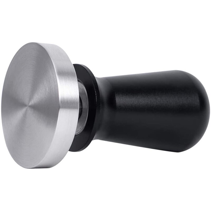 Calibrated coffee tamper 51/53/57/58mm flat base, 304 stainless steel Barista espresso tamper (black)