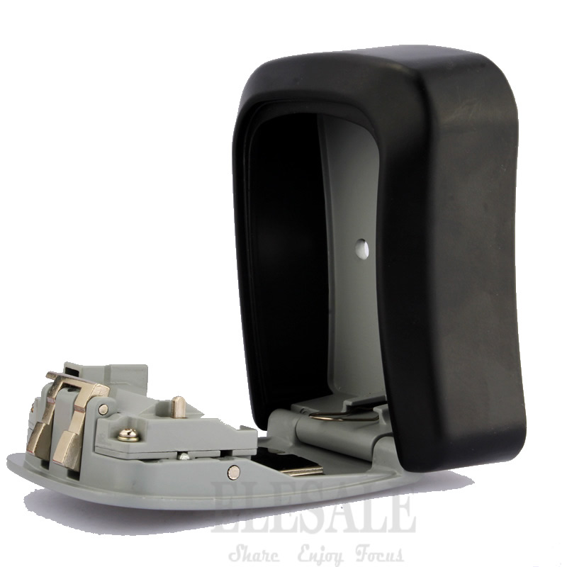 Wall Mounted Key Safe Storage Box With 4-Digital Combination Lock Metal Secret Box Key Hidden Organizer