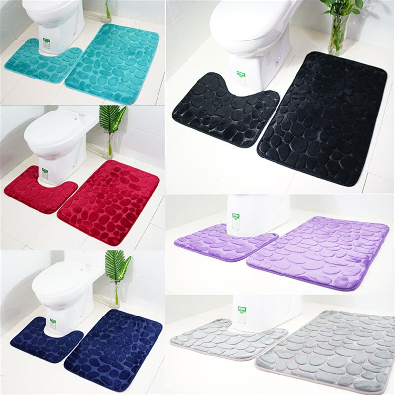 2 stuks Anti-Slip Badmat Badkamer Tapijt Tapijt Set Flanellen Keuken Badmat Tapijt Badkamer Wc Tapijt Wasbare toilet Tapijt