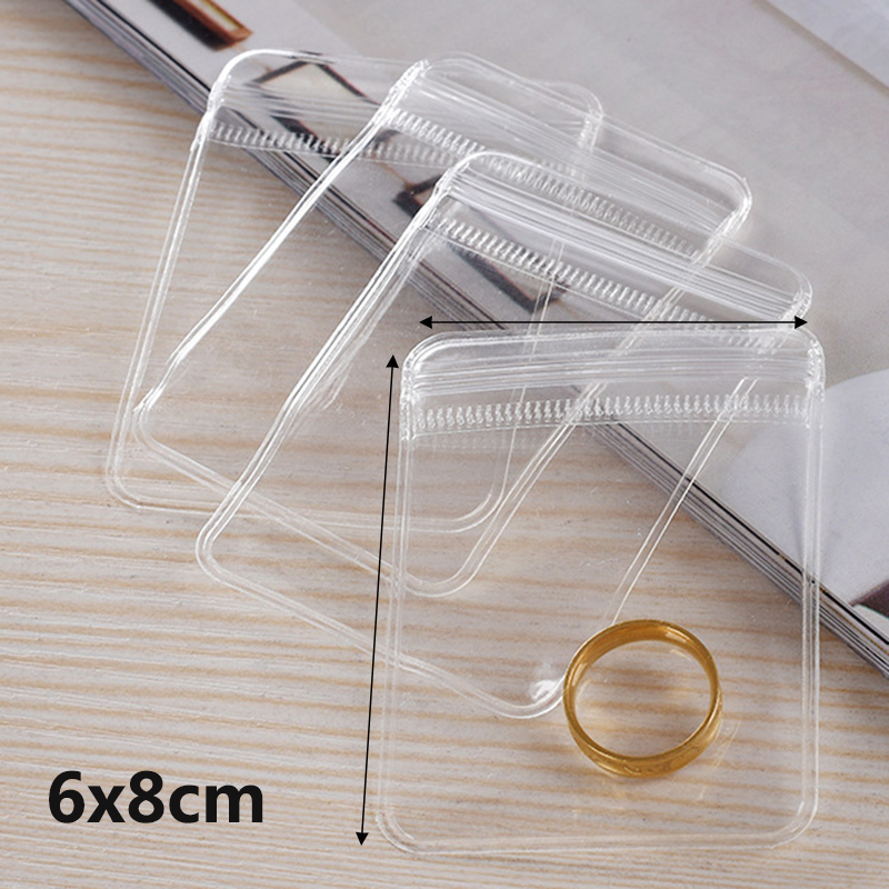 Sacchetti per gioielli in PVC trasparente da 20 pezzi sacchetti sacchetto di immagazzinaggio carino anti-ossidazione per orecchini collana braccialetto Schermo sacchetto di imballaggio: verde