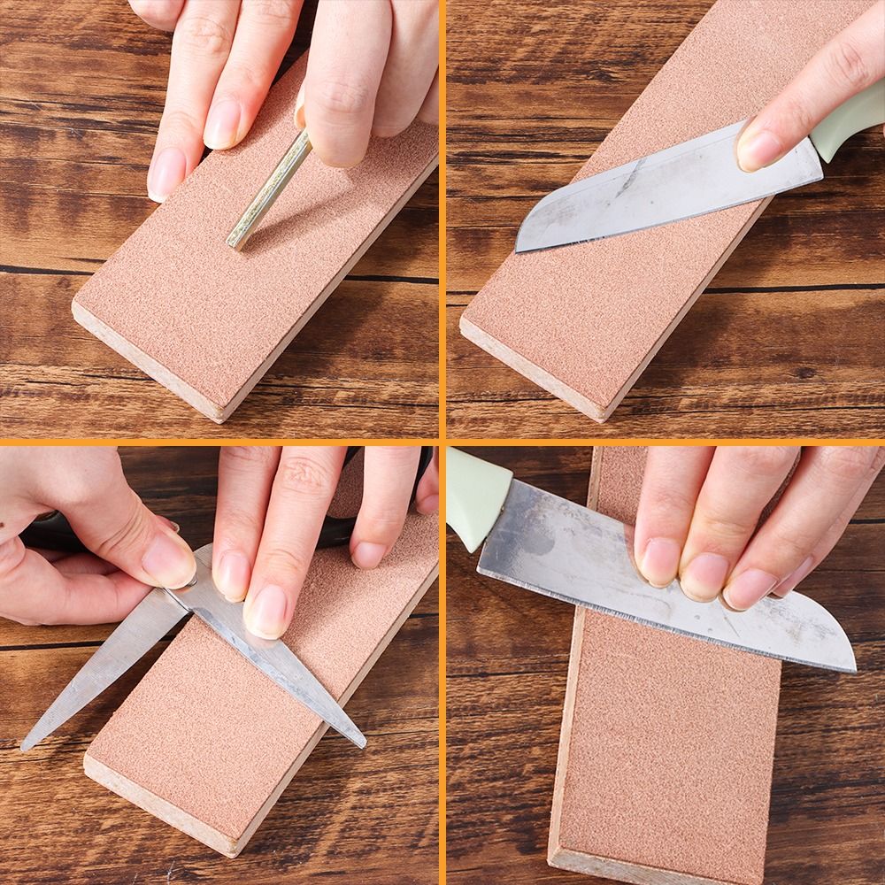 For Knife Sharpening Sharpening Knives Knife Strop Set Double-sided Leather 14"x 2" Stropping Block Kit With Polishing Compound
