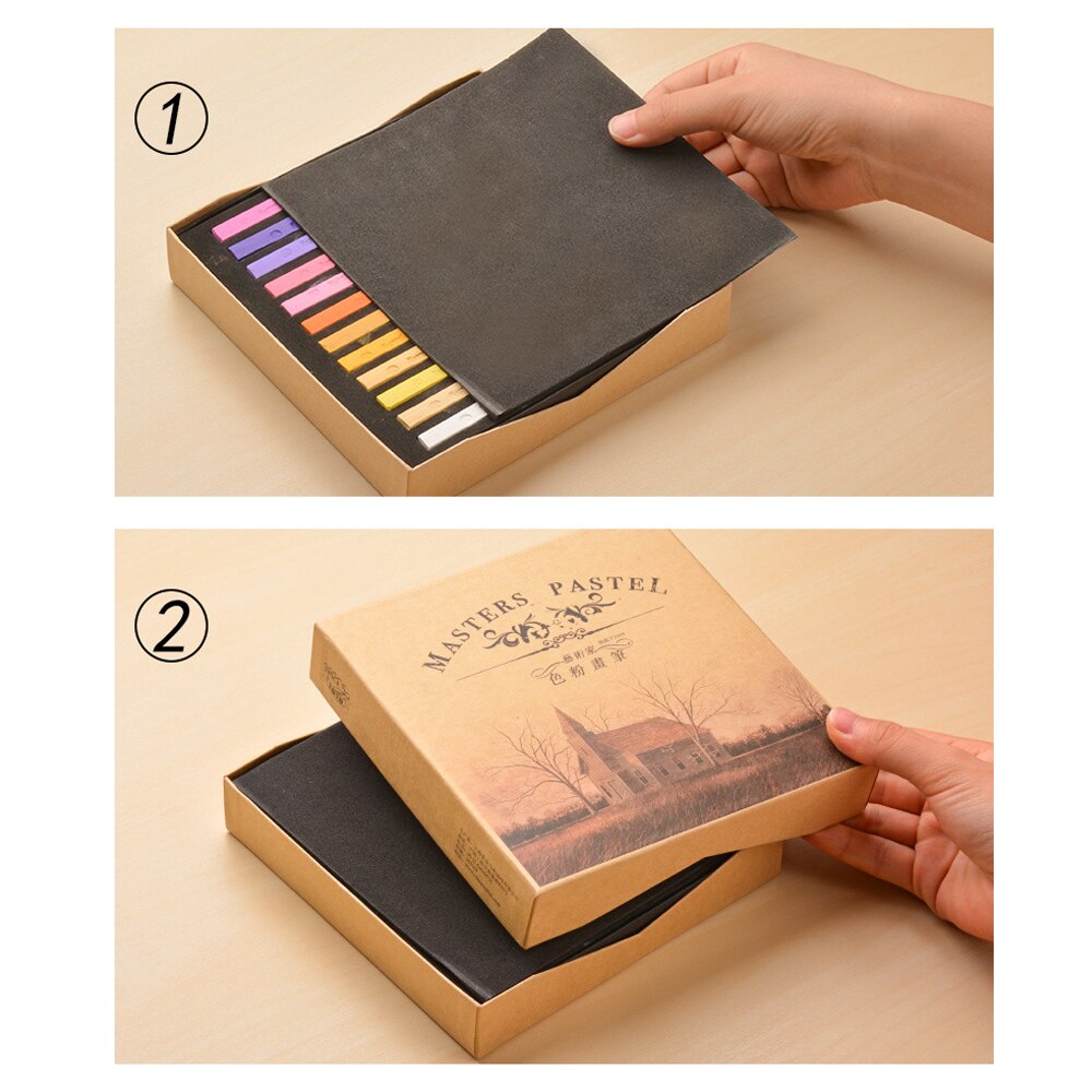 Square Pastel Set 12/24/36/48 Colors Soft Dry Pastel Artist Chalk Pastel Sticks Non Toxic for Art Drawing Painting Supplies