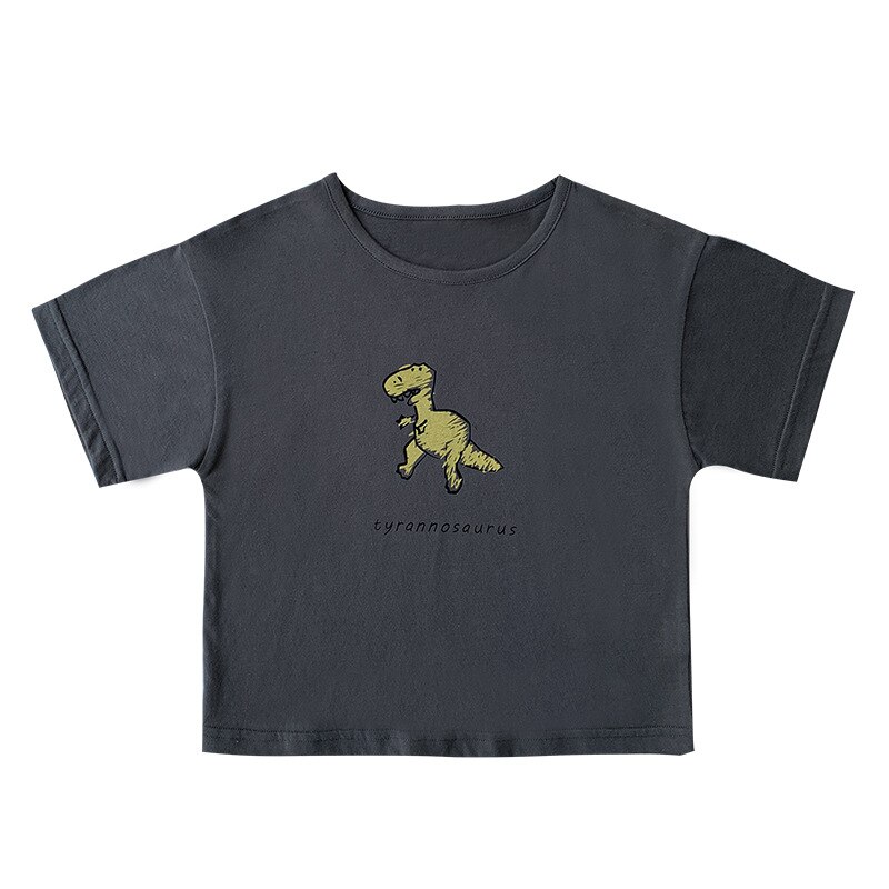 Dei ragazzi di proprietà carino dinosauro stampato morbido magliette dei bambini del cotone per Bambini graffiti Magliette 1-7Y