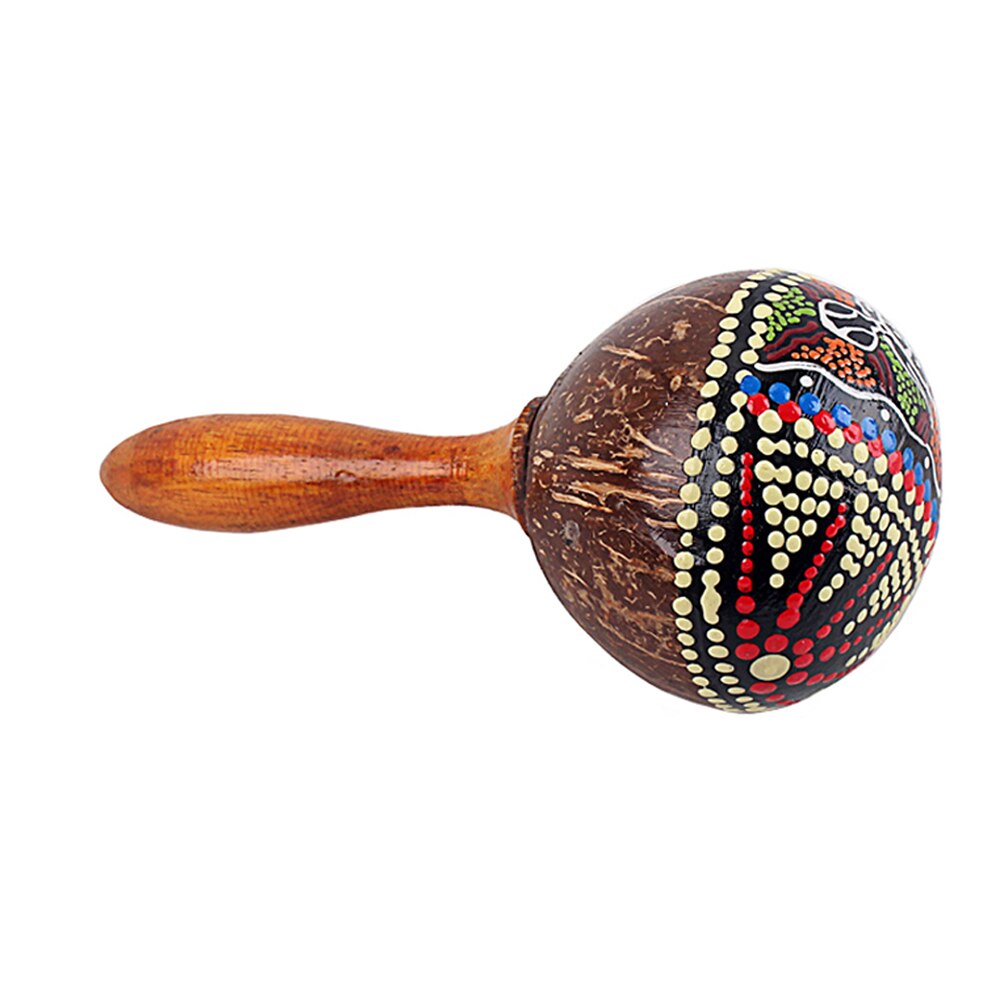 Kokosnødskal sand hammer shaker hånd rangle percussion musikinstrument legetøj