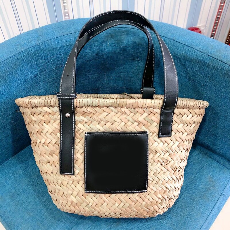Populaire grand panier sac à main 100% paille naturelle armure femmes paille tissé sac: picture 3 / Small
