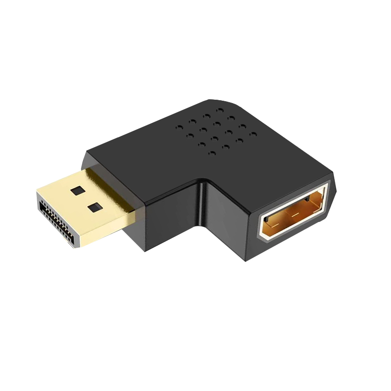 Displayport-adaptador de 90 grados, conector convertidor macho a hembra, vídeo HD para ordenador portátil, Monitor, proyector, HDTV DP