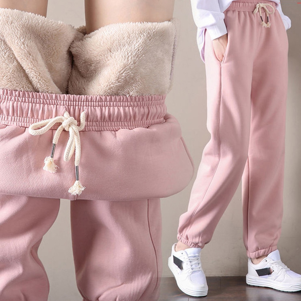 Autumn Women Gym Sweatpants Workout Fleece Trousers Solid Thick Warm Winter Female Sport Pants Running Pantalones Mujer