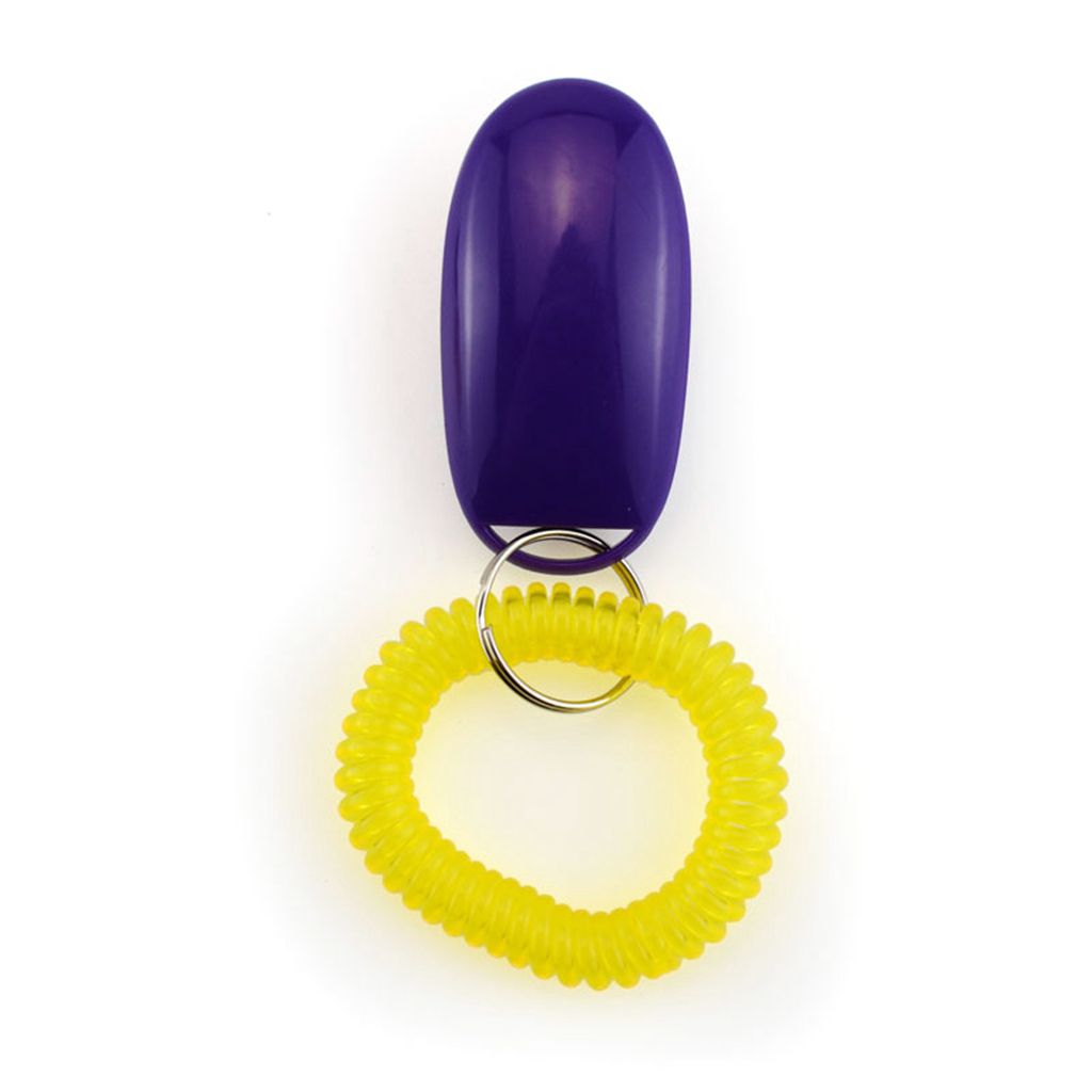 Mini Clicker pour chien de , jouets d'entraînement pour animaux de compagnie, accessoires d'obéissance, son avec dragonne: violet