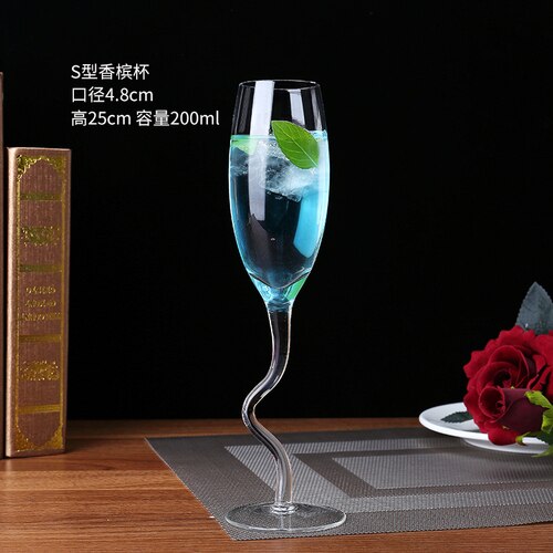 Doble veggglass champagne fløyter beger boble vin tulipan cocktail bryllupsfest glass kopp skåling  lw0316247: Stil j