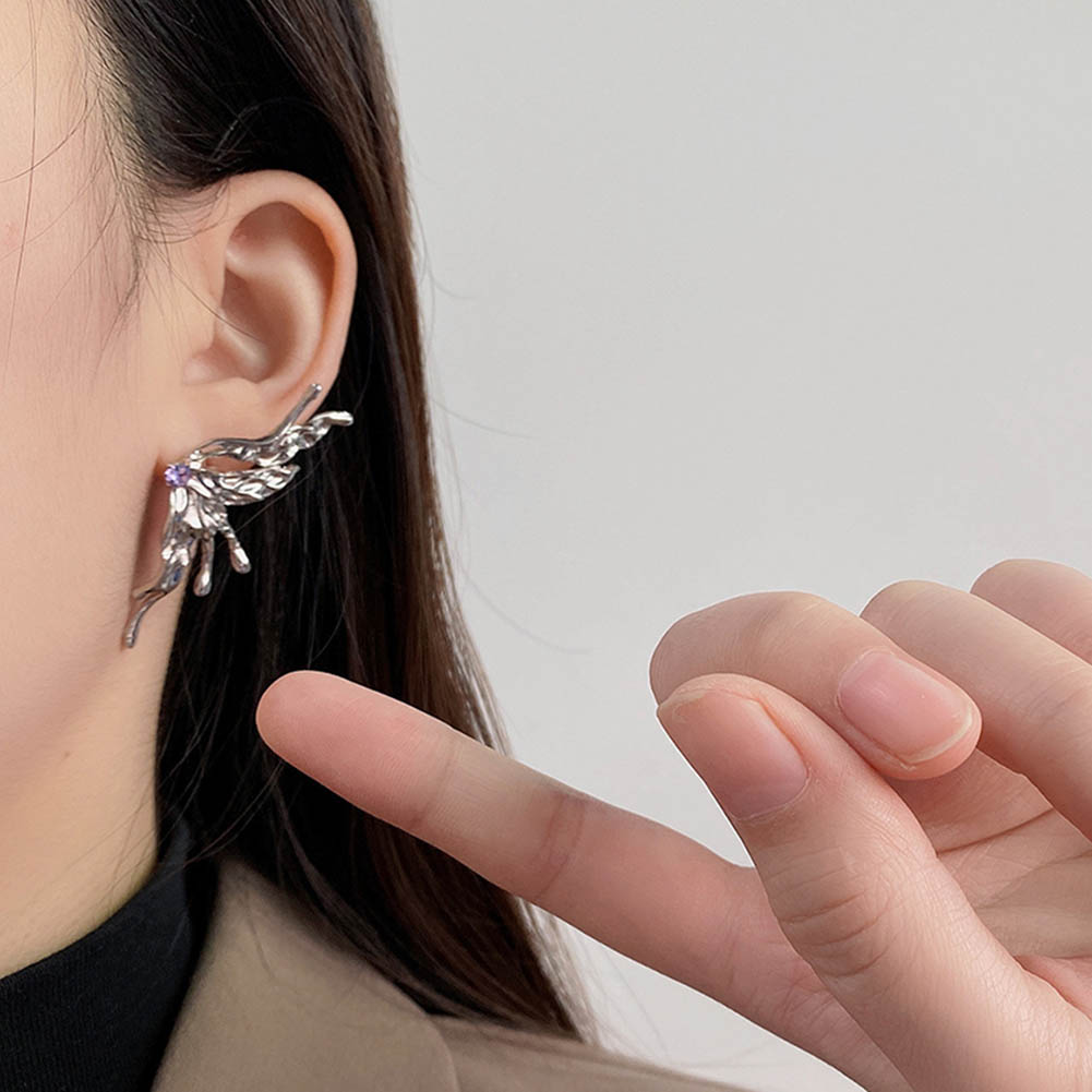 2022 Y2K Esthetische Punk Stijl Vloeibare Vlinder Earring Voor Vrouw Koele Metalen Vlinder Oorbellen Sieraden