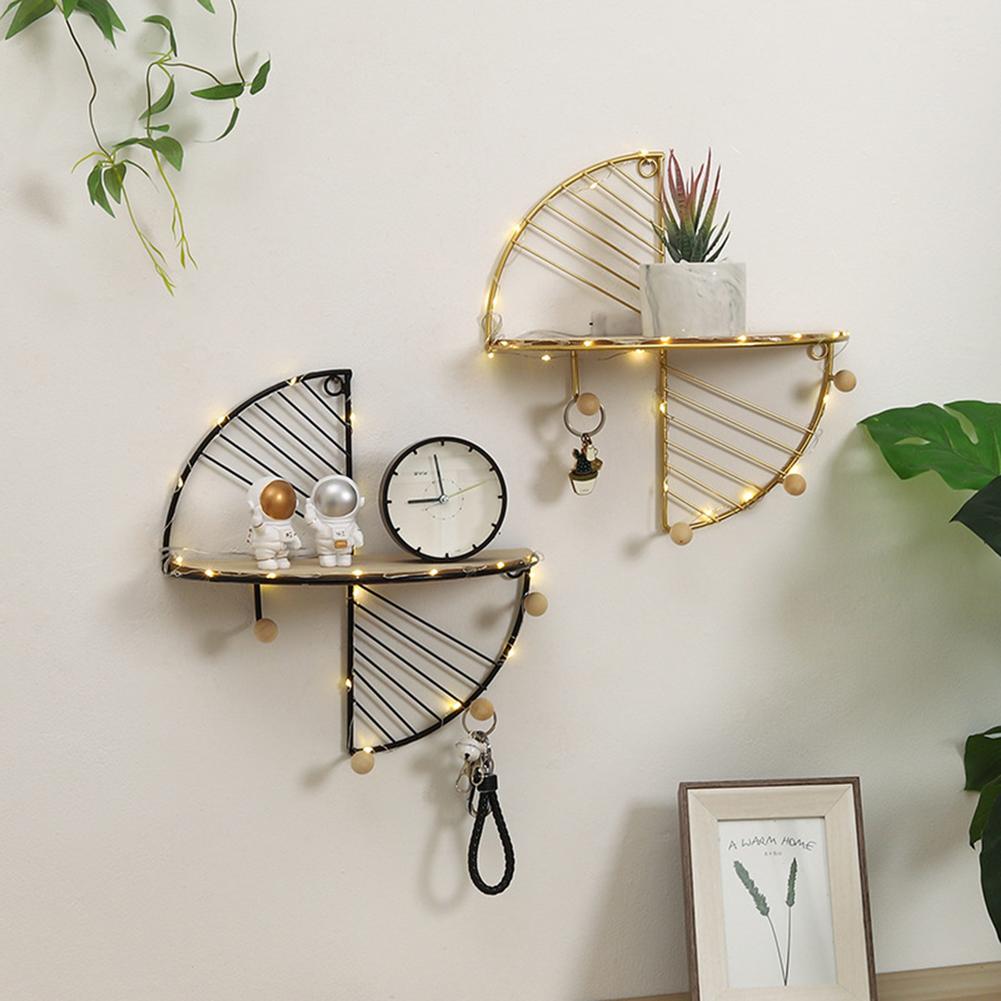 Multi-functional Fine Craft Wall Storage Shelf Bedroom Wall Mounted Plant Pot Organizer Rack For Bedroom Living Room