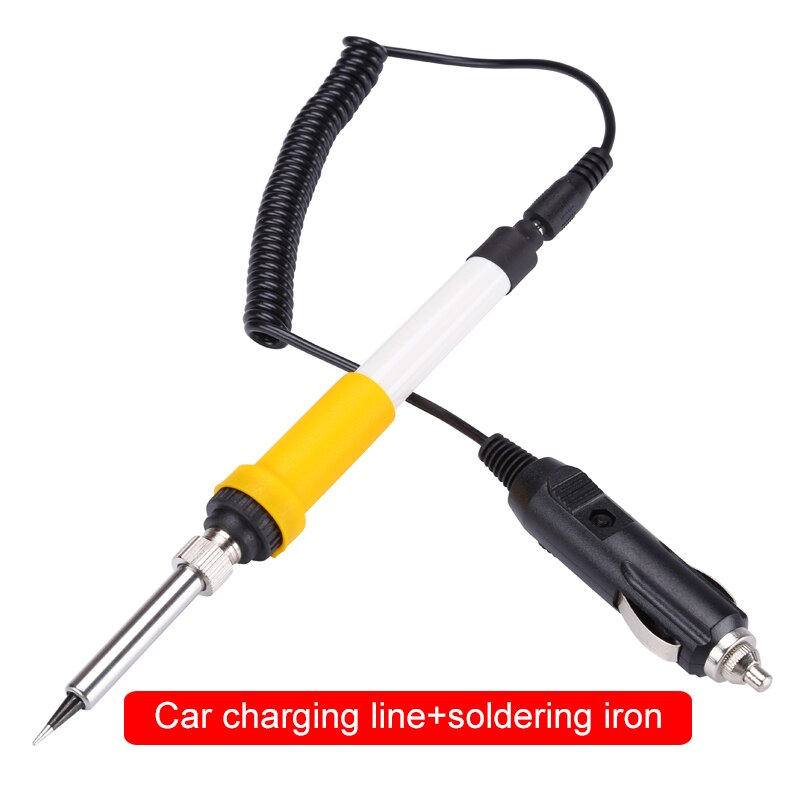 DC 12V 60W Portable Electric Soldering Iron Auto Car Battery Solder Station Rework Welding Repair Tools: white