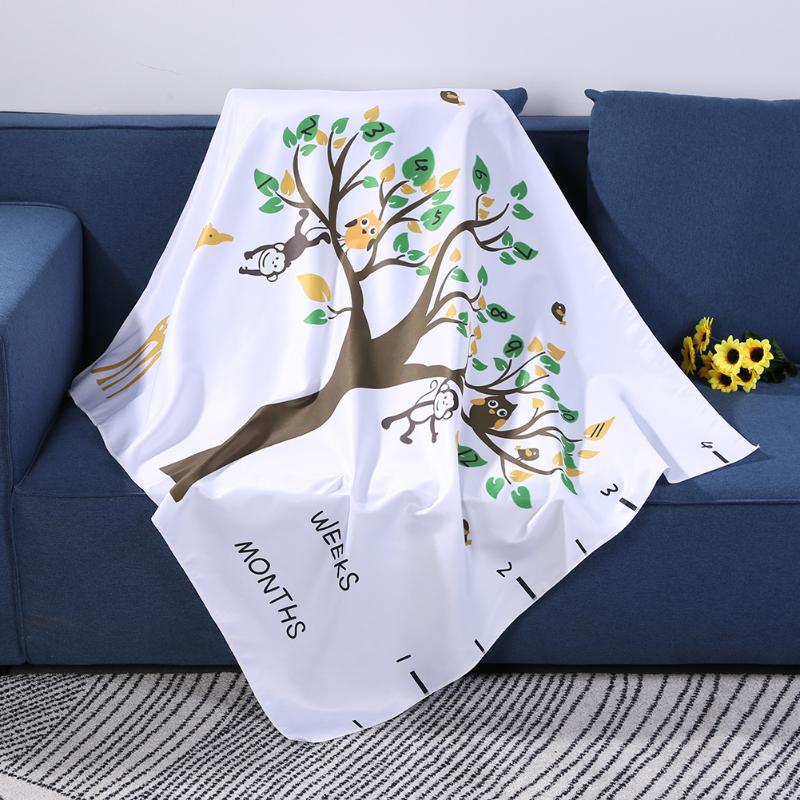 Estampado de árbol de dibujos animados bebé manta fresca y cómoda tela transpirable recién nacido fotografía telón de fondo paño bebé Supples