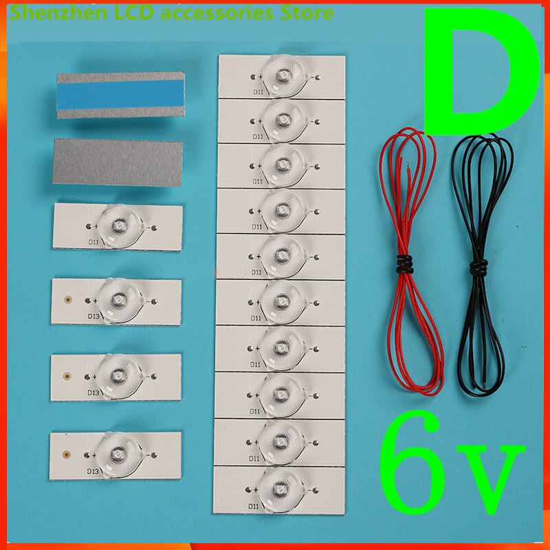 3v 6v SMD Lamp Beads with Optical Lens Fliter for LED TV Repair LED55d2000i: 6V     50PCS