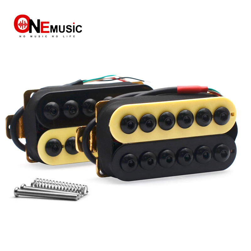 Pastillas de guitarra eléctrica de doble bobina de Metal ajustable, pastillas Humbucker Punk, marfil/negro
