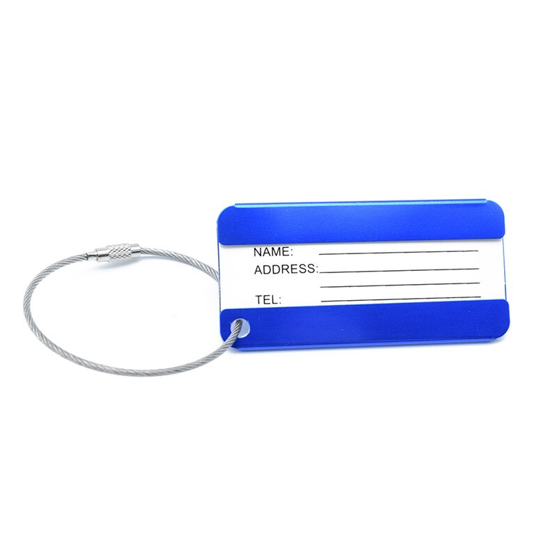 Aluminium Legering Bagage Tags Koffer Label Naam Adres Id Tas Bagagelabel Reizen Accessoires: Blue