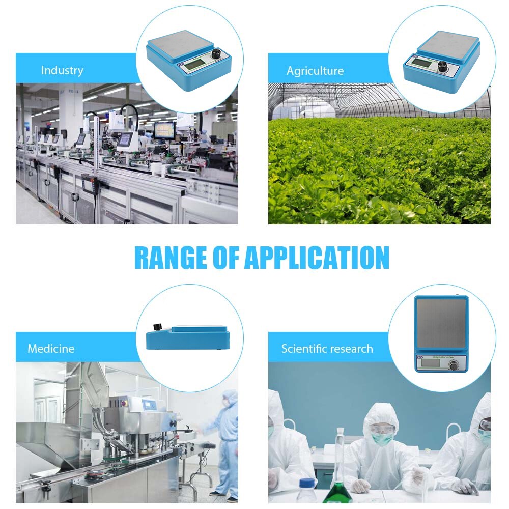 Mini Size Magnetic Stirrer Magnetic-mixer with Stir Bar 2400 rpm Max Stirring Capacity 1000ml Volume