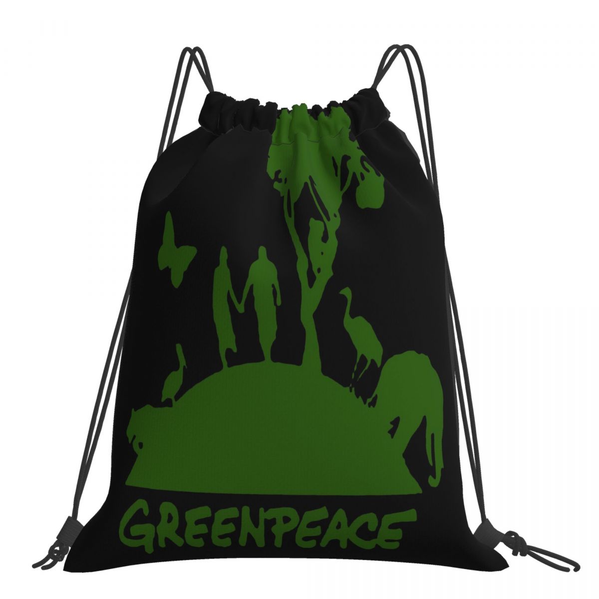 Greenpeace Go Green Organization Symbol Logo Mens White Size S To 3Xl Retro Novelty Bags Backpack Bag: Default Title