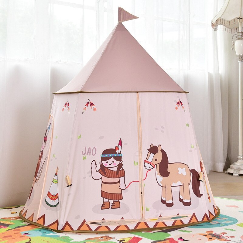 Barn lektält utomhus inomhus bärbart slott för barn tipi hus tält födelsedag jul för småbarn: Default Title